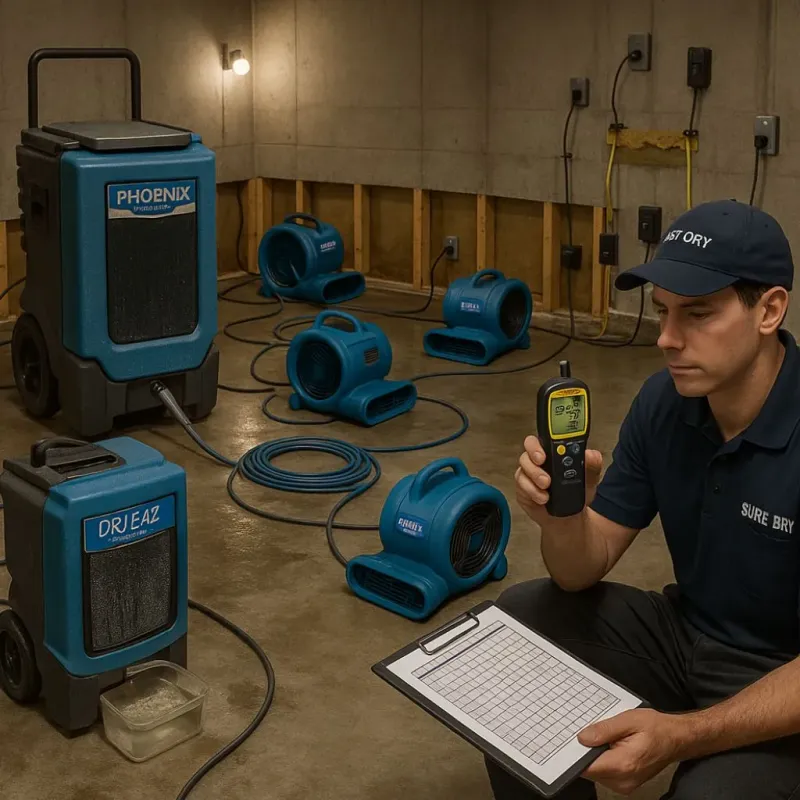 Structural Drying and Dehumidification process in Virden, IL